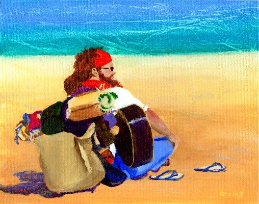 Person In A Beach Painting